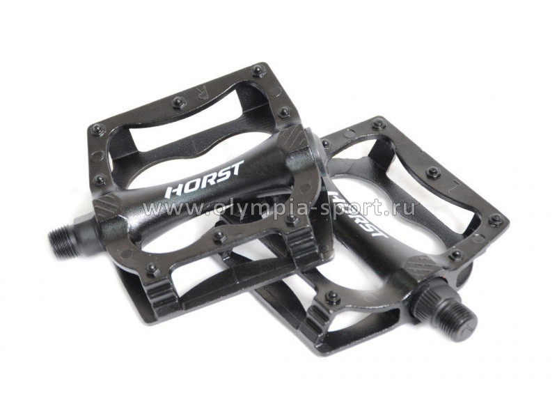 Педали алюминиевые Horst H315 широкие литые с шипами, 92*98*16мм,