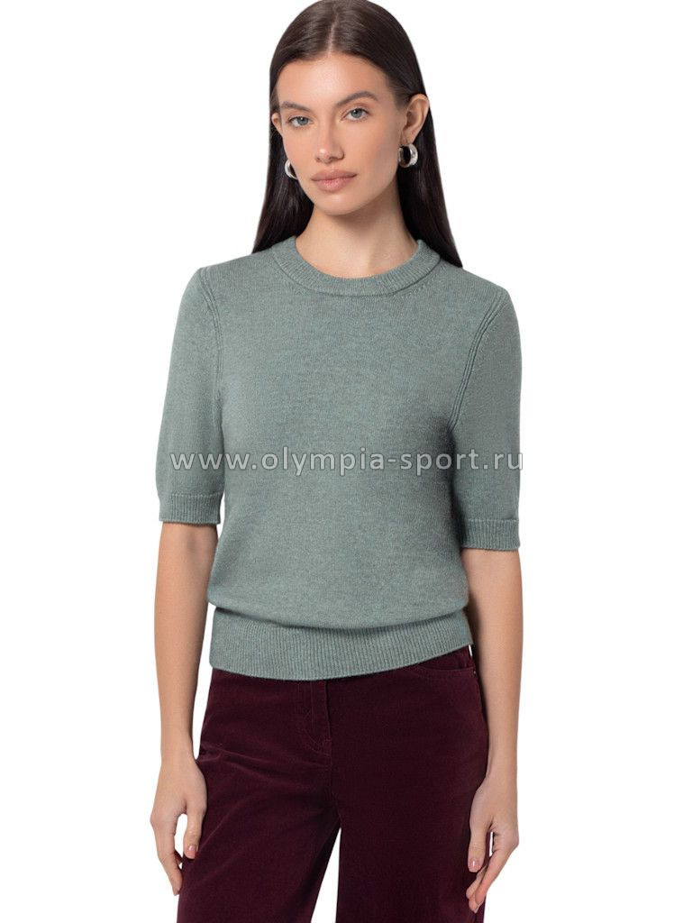 Джемпер женский Vilatte D39.358 светло-оливковый меланж