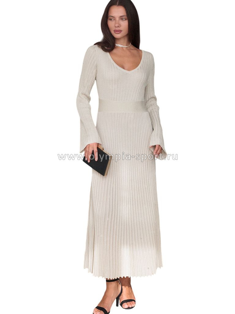 Платье вязаное женское Vilatte D32.102 шампань