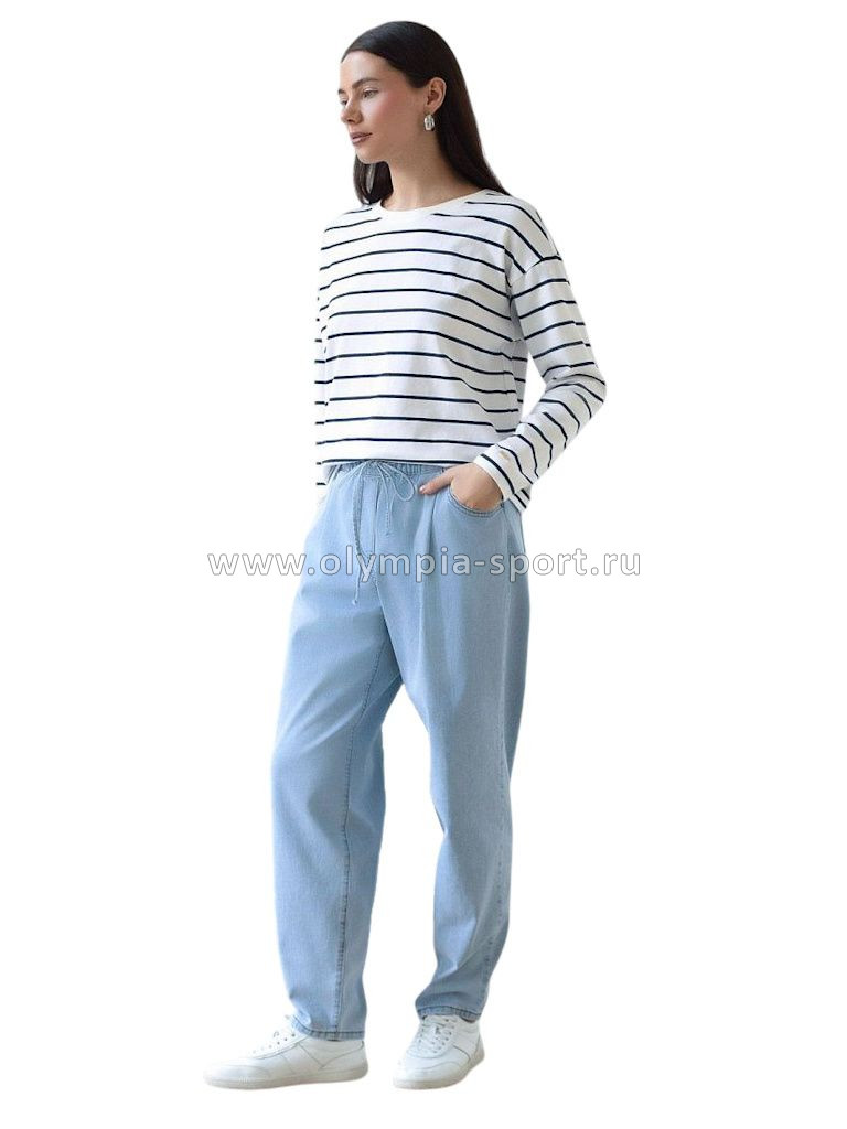 Джемпер женский Vilatte D49.148 белый-т.синий