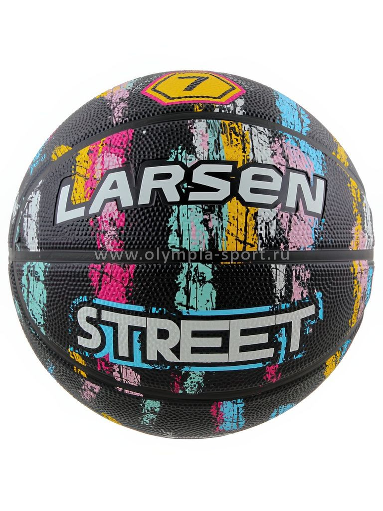 Мяч баскетбольный Larsen Street black/paint р.7 резина